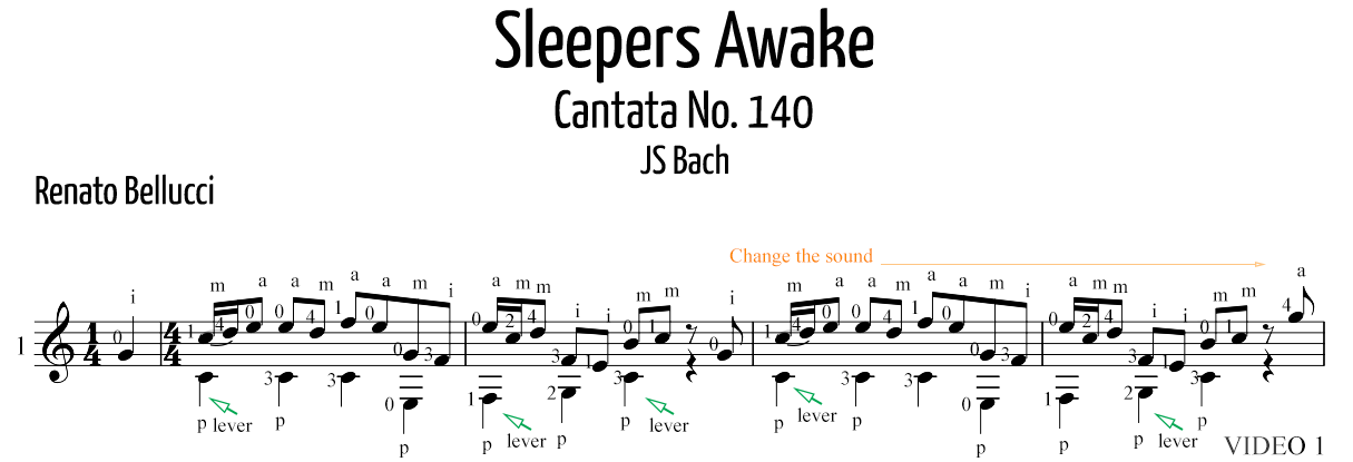 JS Bach Sleepers Awake Staff and Video 1